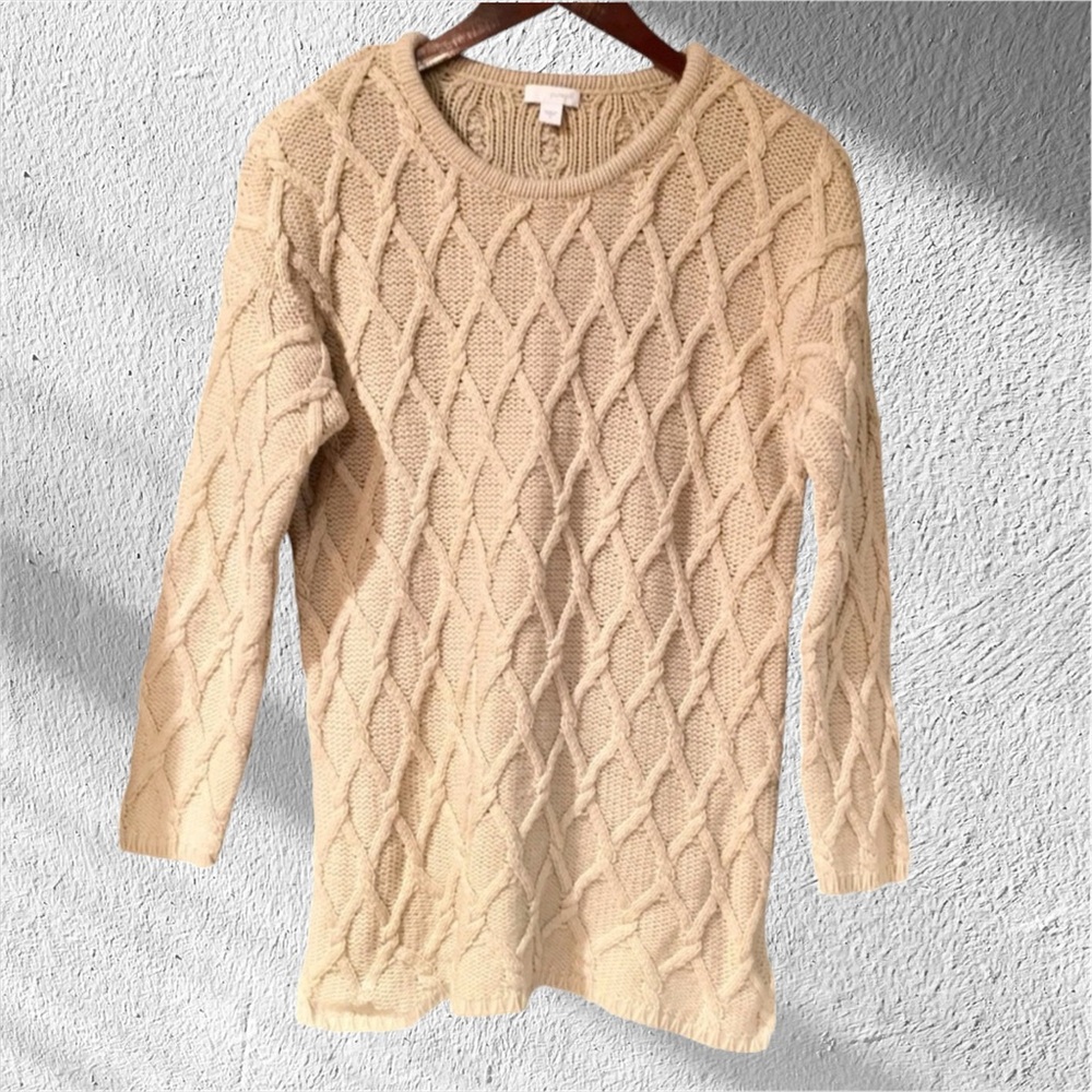 J. Jill Cable Knit Wool Sweater Size Small